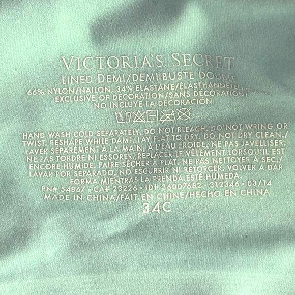 Victoria's Secret Rainbow Sherbet Lined Demi/Demi Buste Double Underwire 34C #BD - Picture 5 of 5